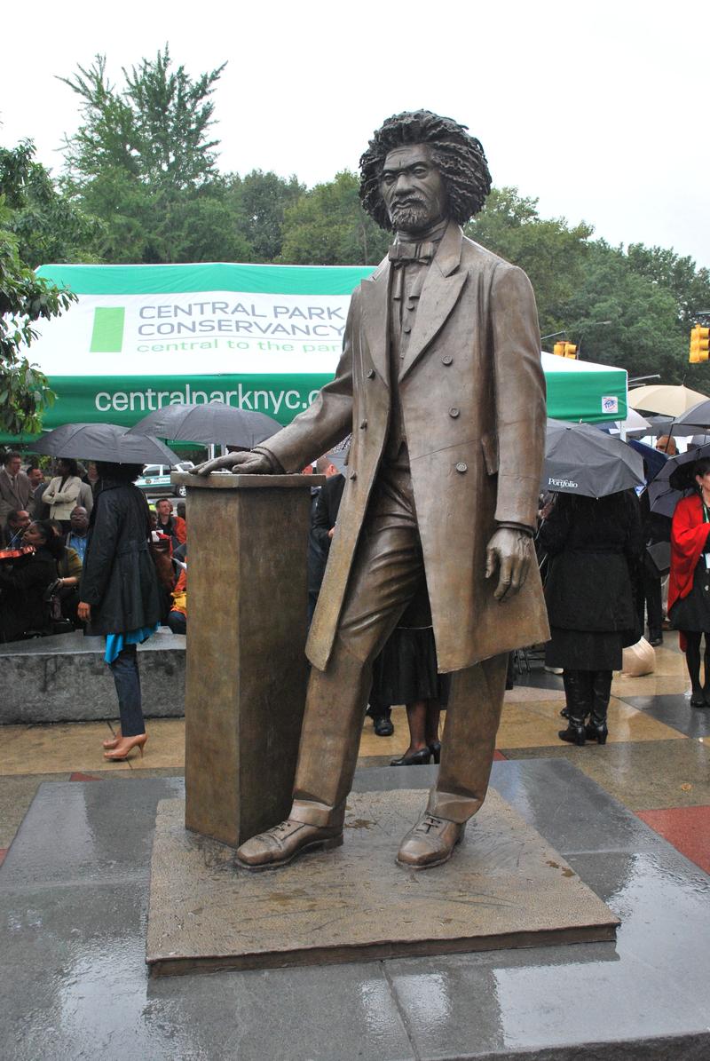 This statue of abolitionist, statesman, and orator Frederick Douglass was dedicated September 20, 2011 in Harlem.